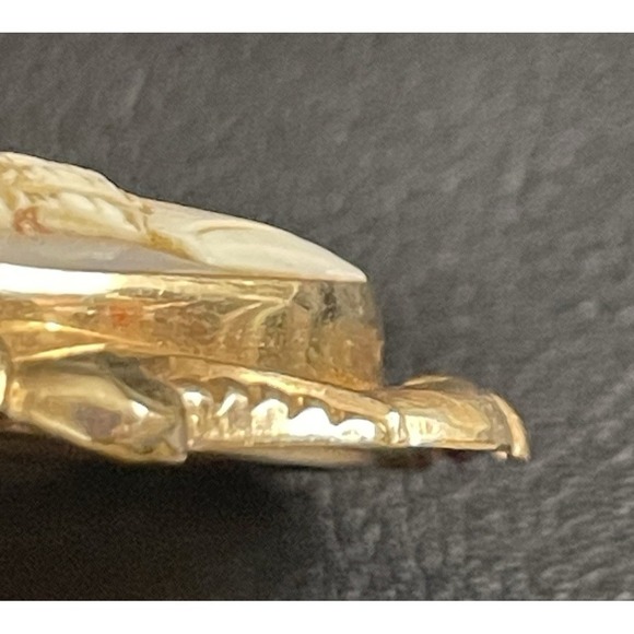 Gold Filled Shell Cameo Brooch Pendant Hand Carved 1/20 12k GF Vintage - Picture 7 of 14